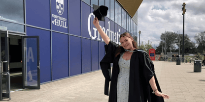 Helen Metcalfe in graduation robes