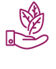 Icon with hand holding plant