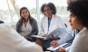 Healthcare professionals in a meeting