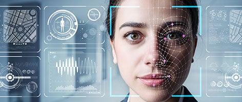 Global MBA professional using facial recognition technology